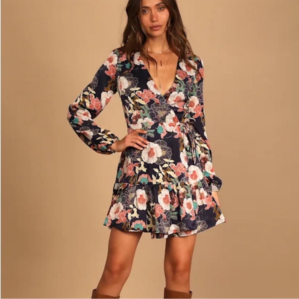Lulus Floral Wrap Dress